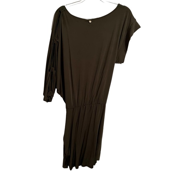 LIU •JO Short Military Green Wrap Short Dress Cut Out Women Sz 46 / XL NEW $200 - Picture 2 of 8